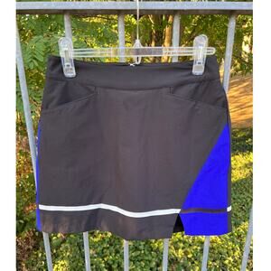 Slazenger Golf Skort Lined Pockets Black Tennis Activewear Skirt Size 0 XS